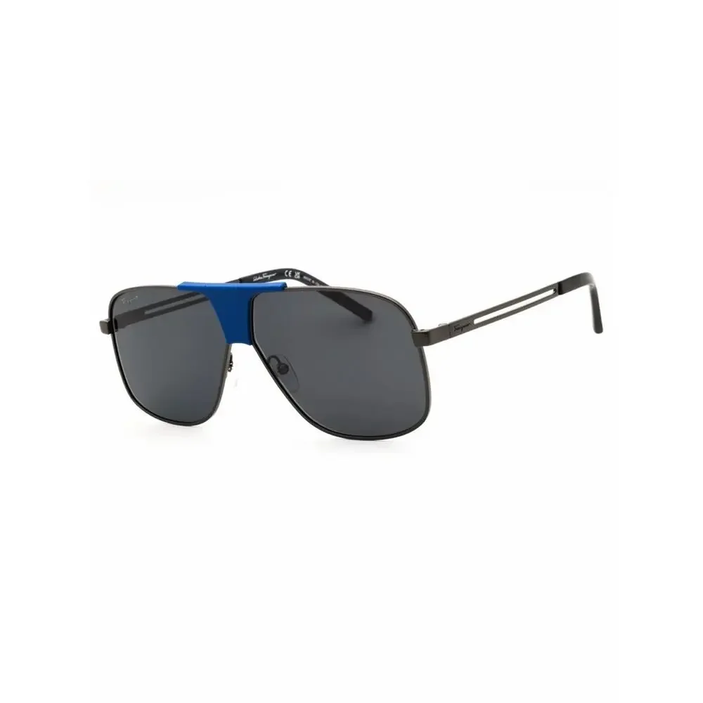 NEW! Salvatore Ferragamo SF292S 029 Black Frame Sunglasses Blue Bridge Authentic